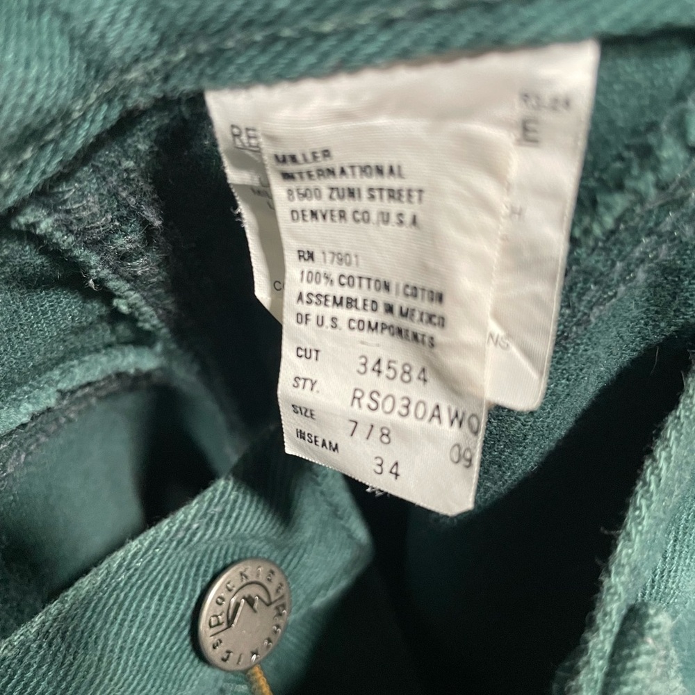Rockies Green High Rise Jeans Straight Leg - Picture 5 of 5